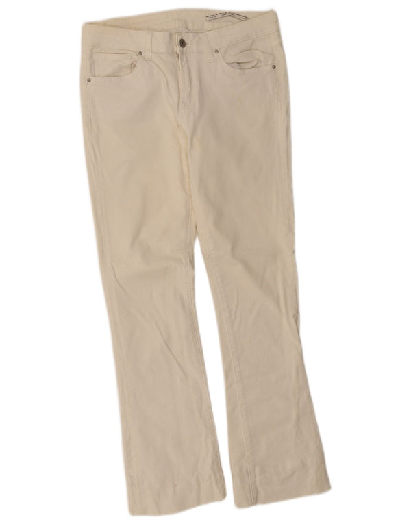 Jeans Zara da donna a vita media slim fit bootcut EU 38 Small W28 L28 bianco sporco