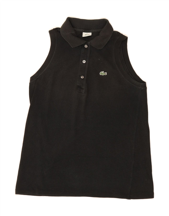 LACOSTE Womens Sleeveless Polo Shirt Size 38 Medium Black Cotton Vintage Lacoste and Second-Hand Lacoste from Messina Hembry 
