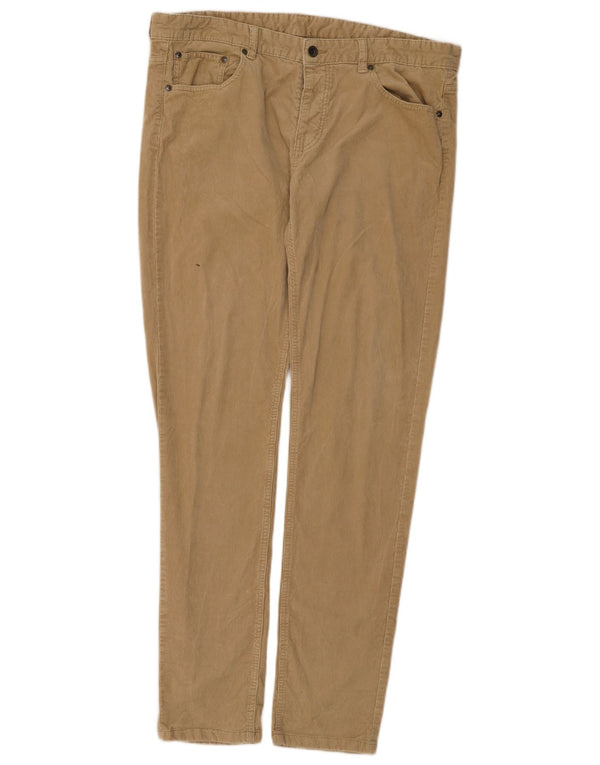 Benetton férfi vékony kordbársony nadrág IT 54 2XL W38 L33 bézs pamut