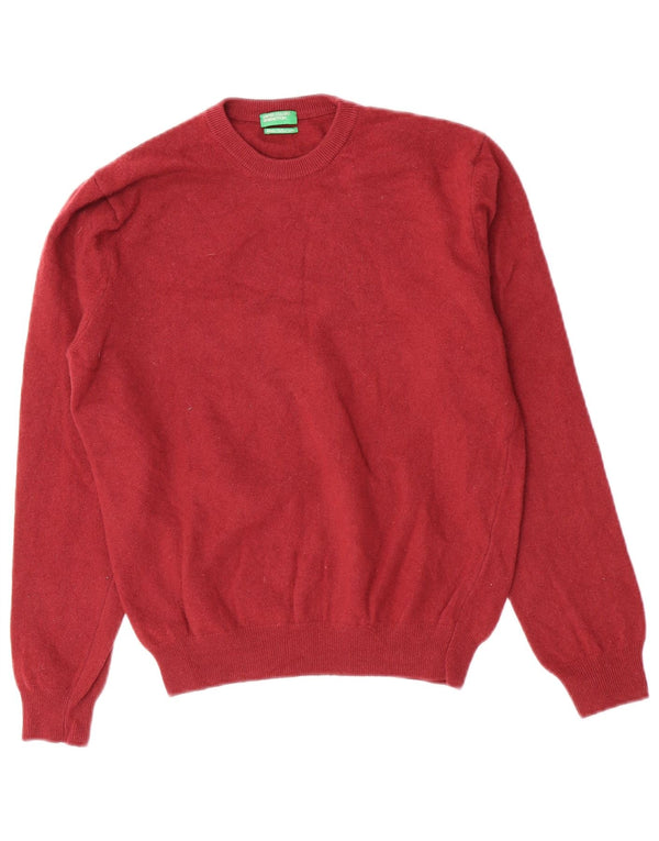 Maglione maglione girocollo corto da donna Benetton UK 12 Borgogna medio