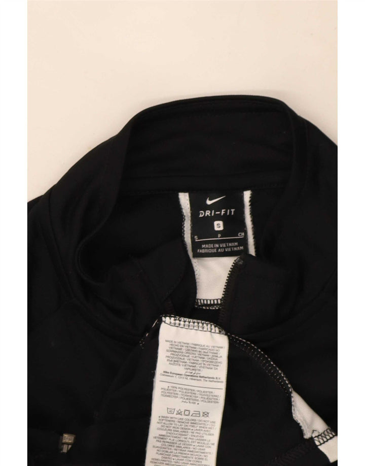 Nike Mens Dri Fit Tracksuit Top Jacket Small Black Colourblock Polyester