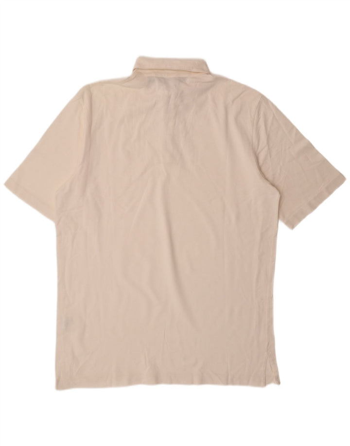RALPH LAUREN Mens Polo Shirt Medium White Cotton