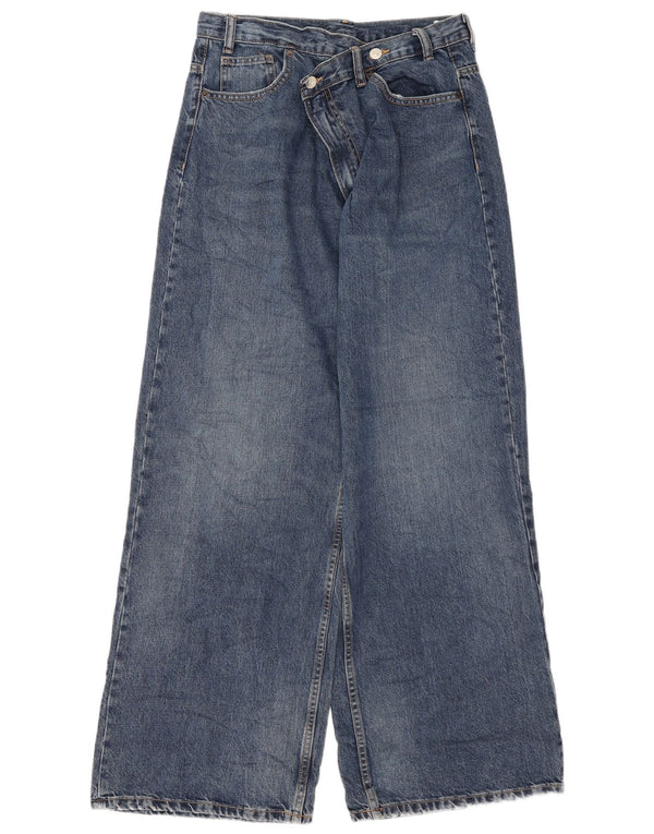 Zara Damen-Jeans mit weitem Bein, EU 38, Größe S, W28, L31, Blau