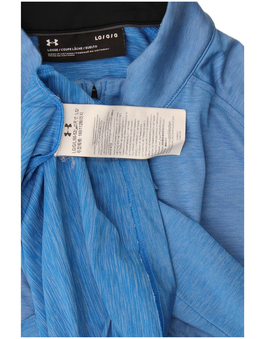 Under Armour Uomo Pullover con zip sul collo Tuta da ginnastica Top grande in poliestere blu
