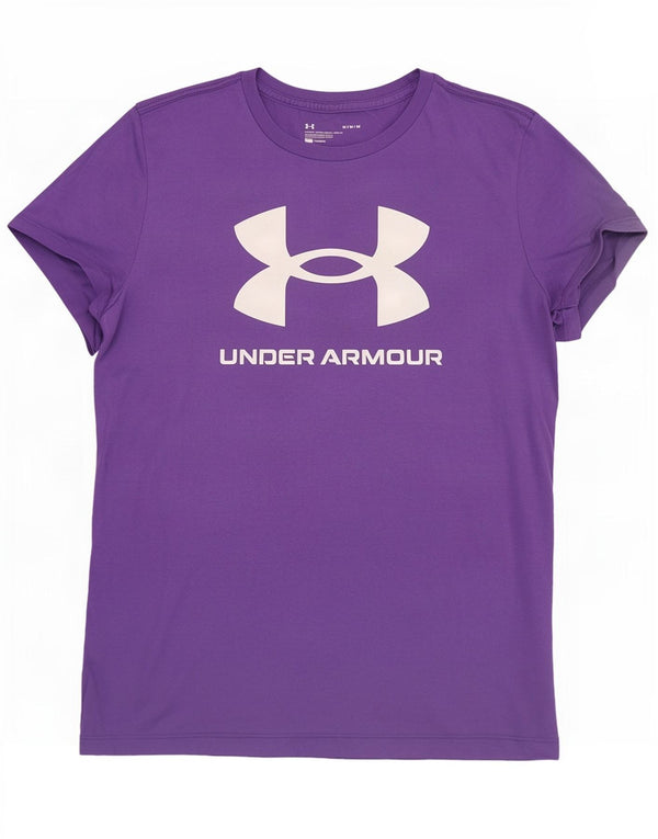 Under Armour Mens Graphic T-Shirt Top Medium Purple Cotton