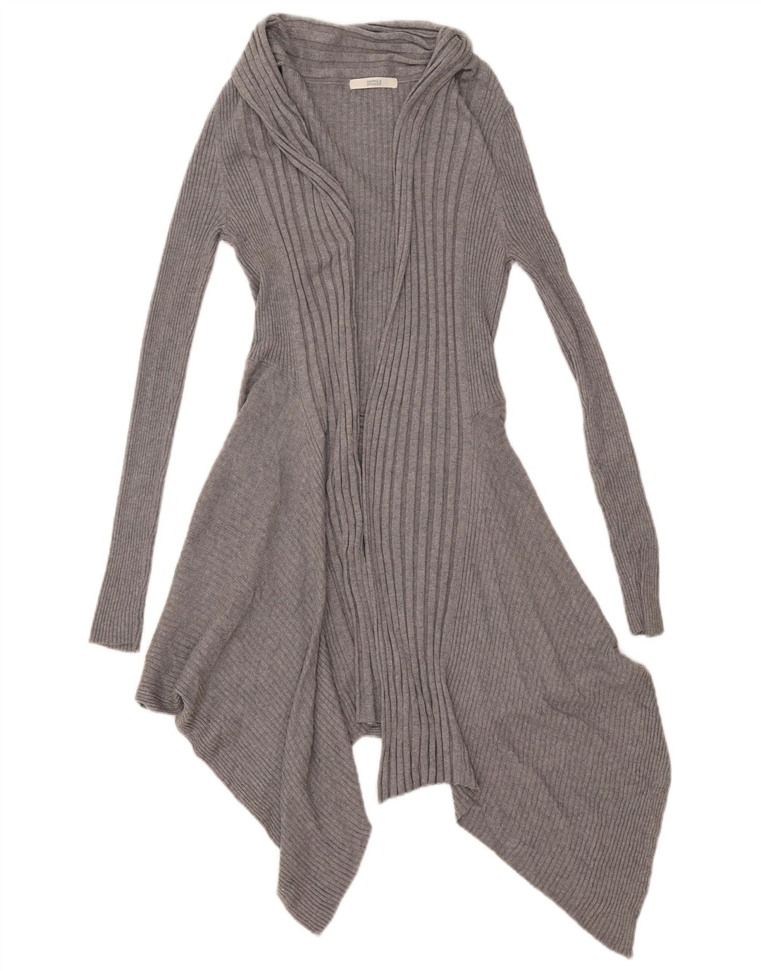 Marks & Spencer Womens Oversized Longline Cardigan Sweater UK 10 Small Grey