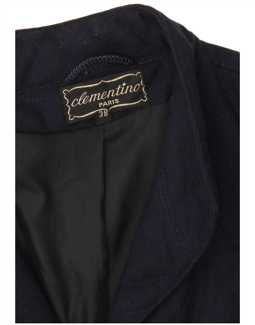 CLEMENTINO Womens 3 Button Quilted Blazer Jacket EU 38 Medium Navy Blue