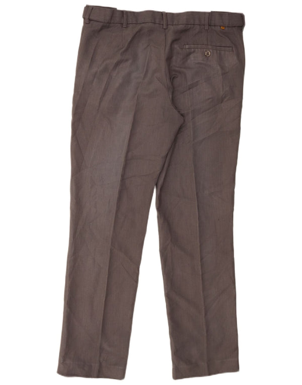 Farah Mens Classic Straight Chino Trousers W36 L31 Grey Polyester