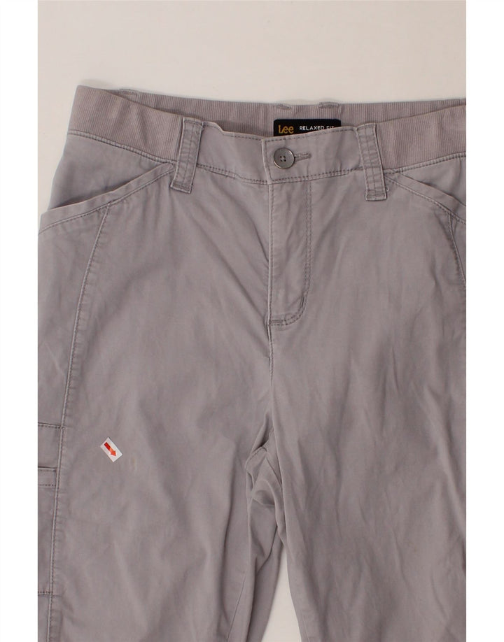 LEE Womens Relaxed Fit Bermuda Cargo Shorts US 6 Medium W28 Grey Cotton Vintage Lee and Second-Hand Lee from Messina Hembry 
