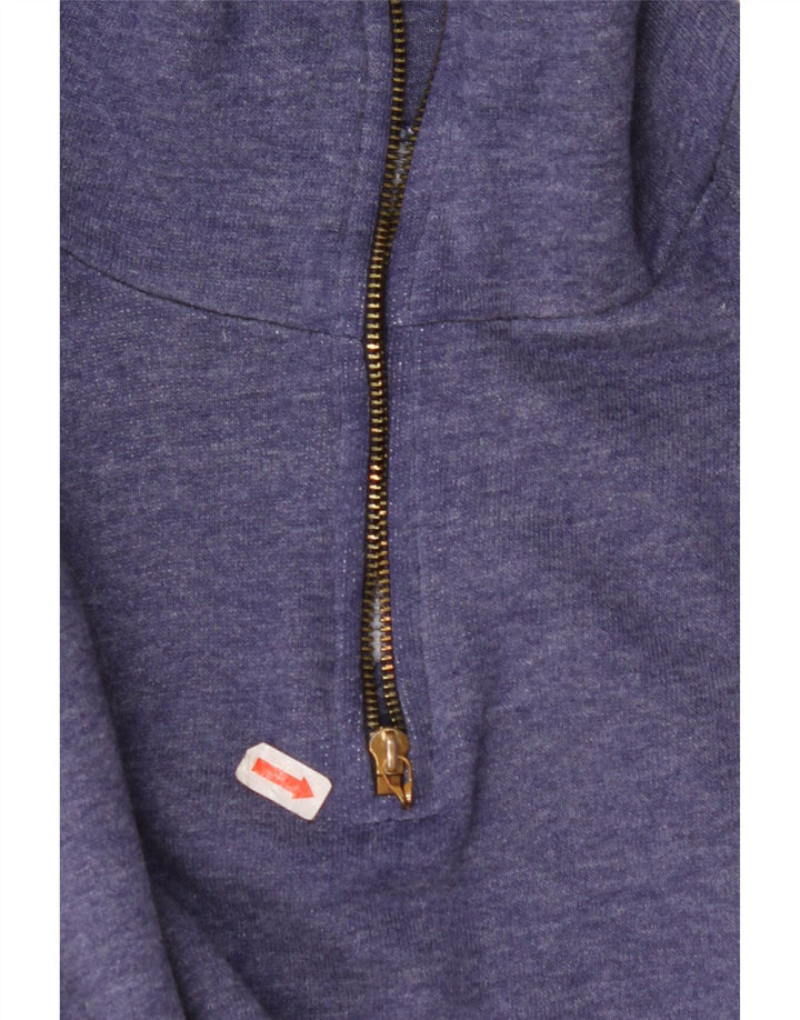 CHAMPION Mens Zip Neck Sweatshirt Jumper Medium Navy Blue