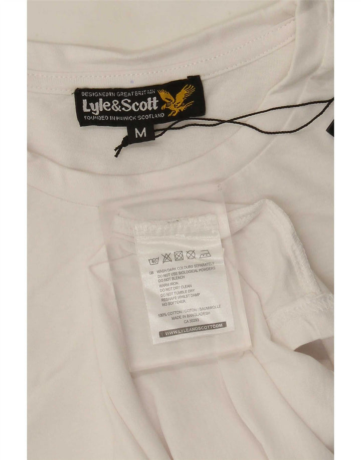 Lyle & Scott Herre T-shirt Top Medium Hvid Bomuld