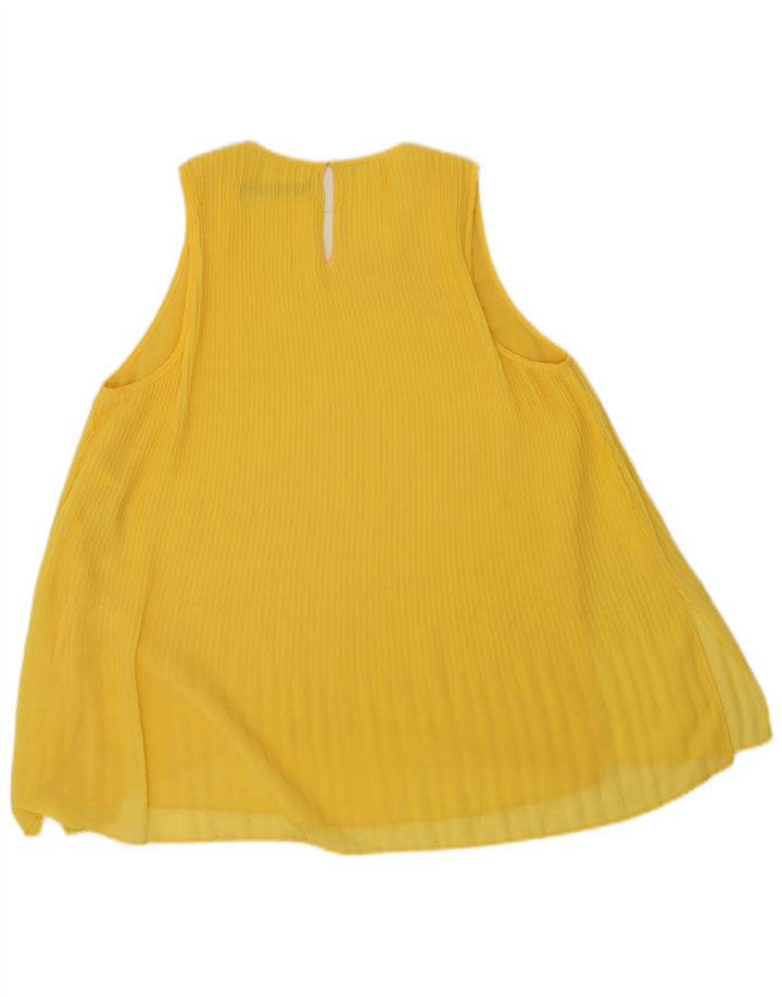 Zara Womens Sleeveless Blouse Top UK 16 Large Yellow Polyester
