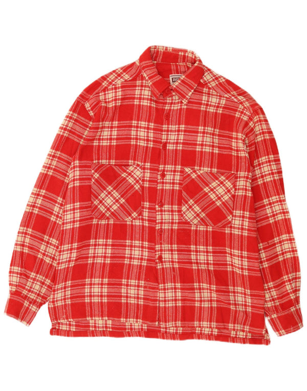 Rifle Chemise surchemise pour homme à carreaux rouges moyens en acrylique