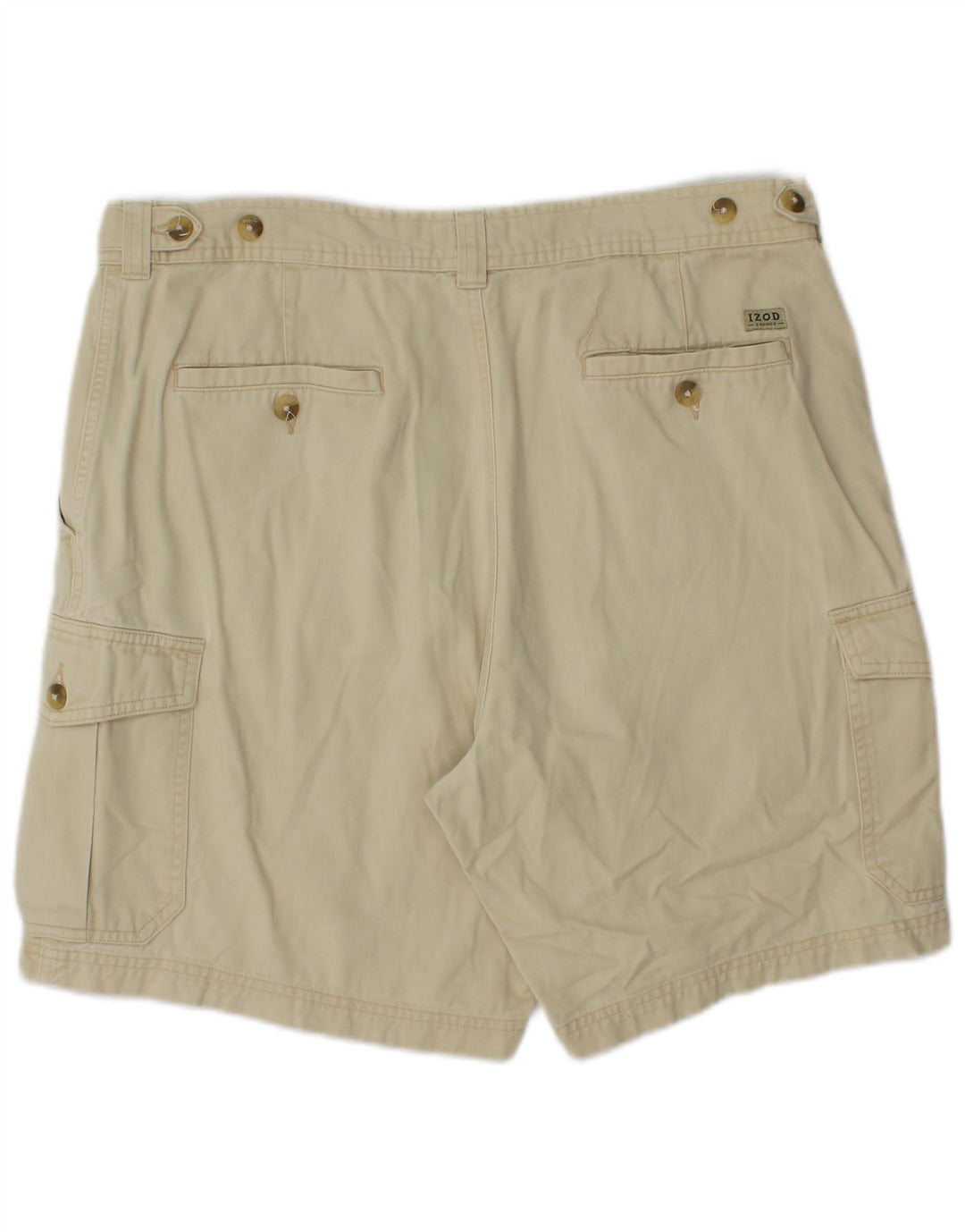IZOD Herre Cargo Shorts W34 Large Beige Bomuld