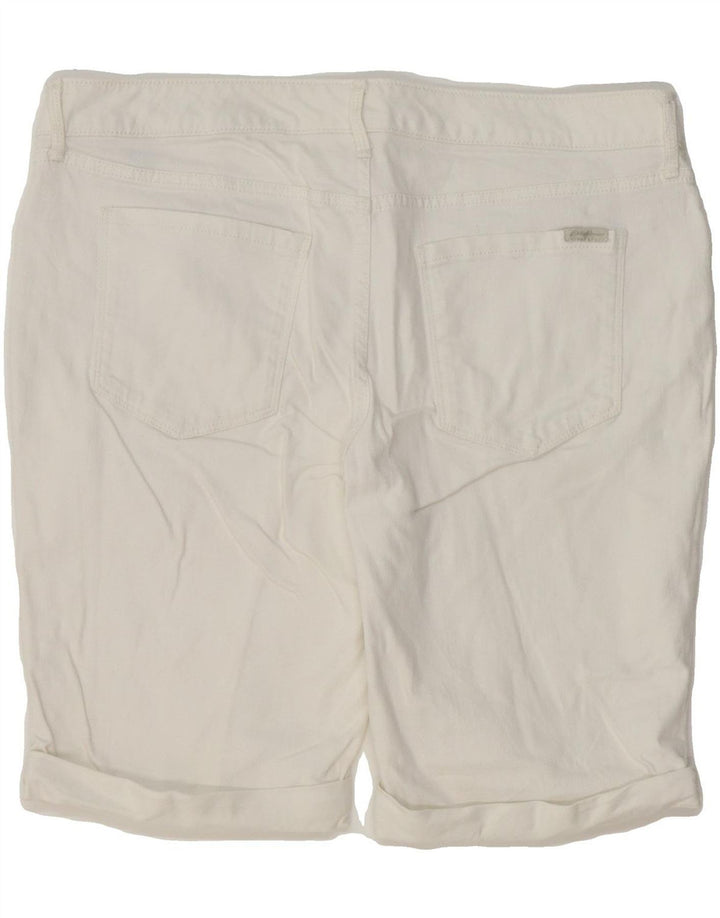 EDDIE BAUER Womens Slightly Curvy Denim Shorts US 12 Large W34  White Vintage Eddie Bauer and Second-Hand Eddie Bauer from Messina Hembry 