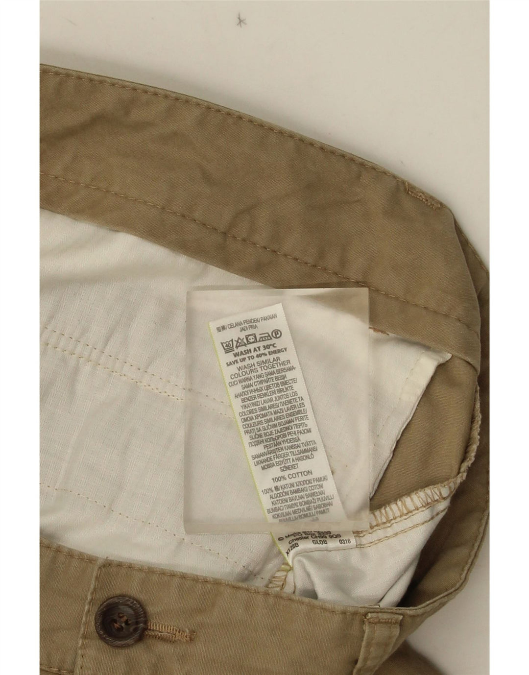 Marks & Spencer Mens Cargo Shorts W34 Large Beige Cotton