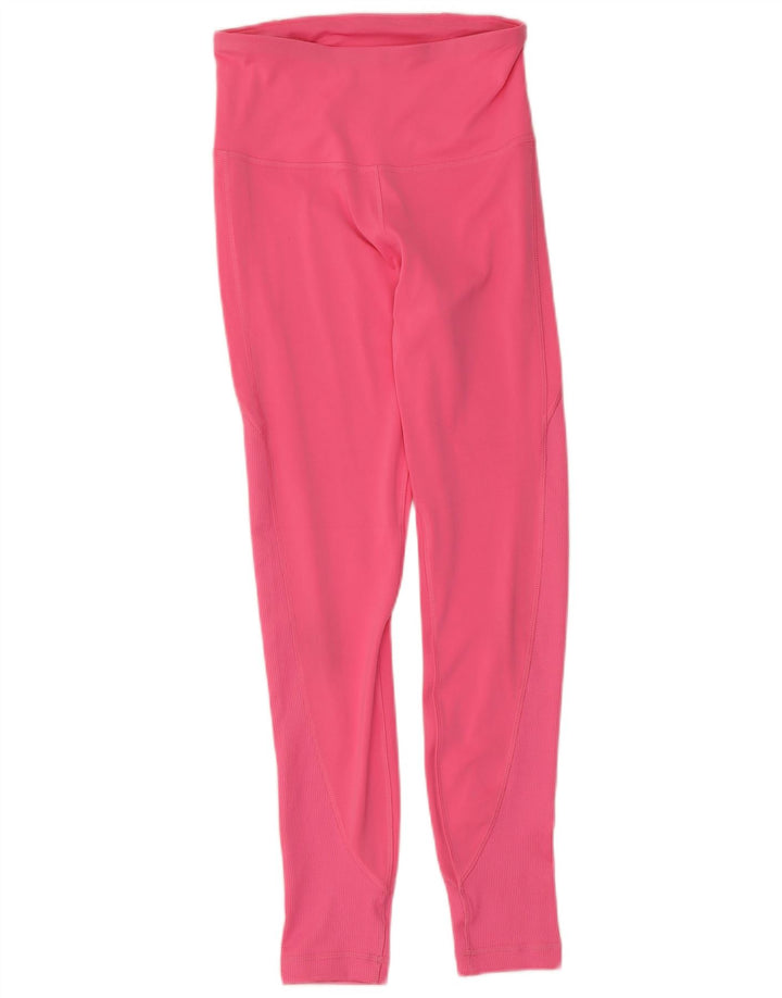 Reebok Womens Leggings UK 8/10 Small Pink Polyester
