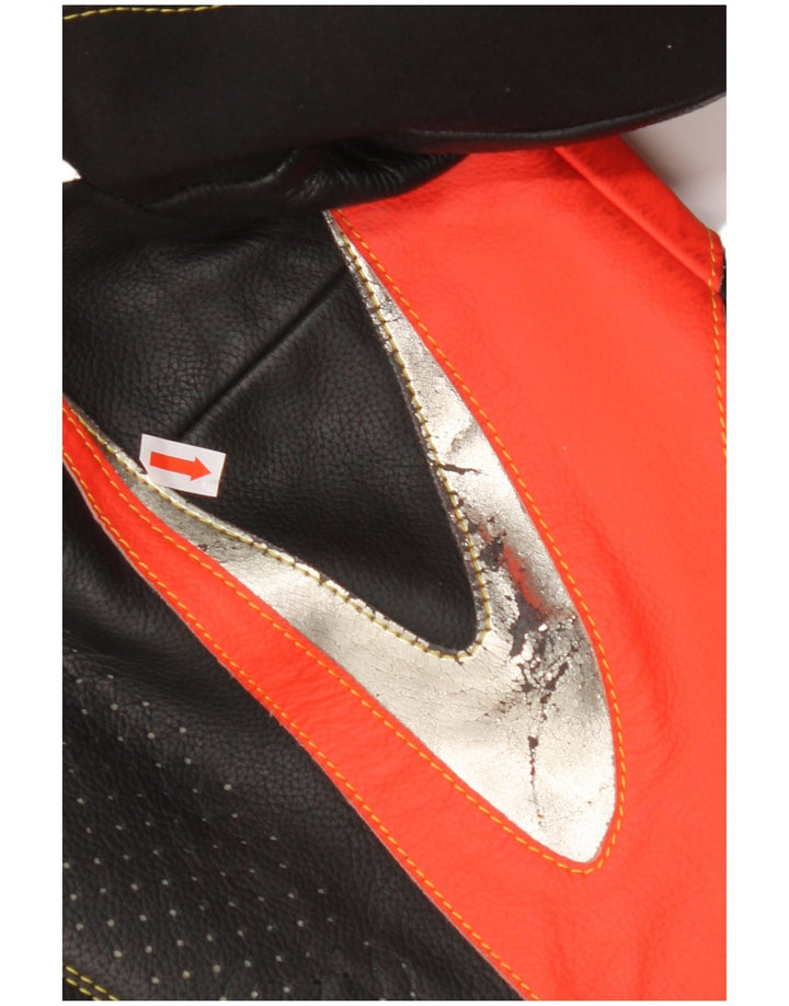 SPIDI Womens Graphic Racer Jacket IT 42 Medium Black Colourblock Leather