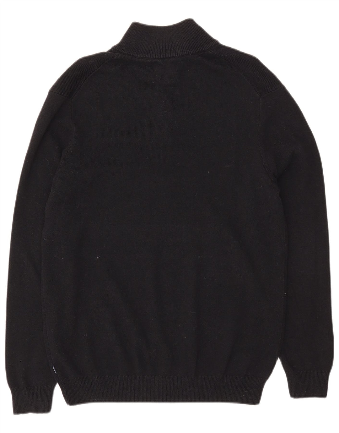 Superdry Mens Zip Neck Jumper Sweater Large Black Cotton