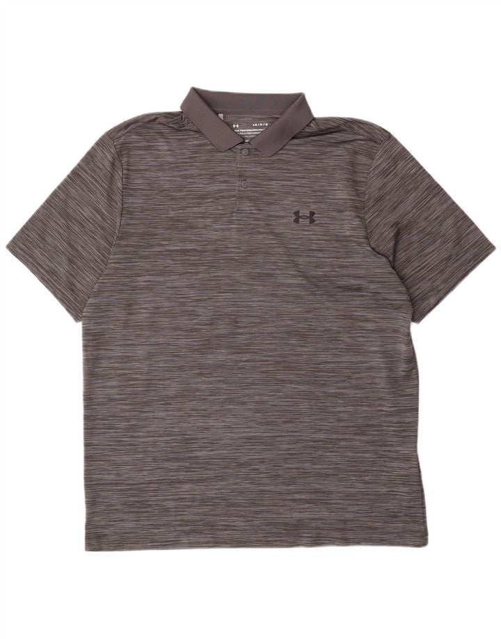 Under Armour Polo Homme Large Gris Rayure Polyester