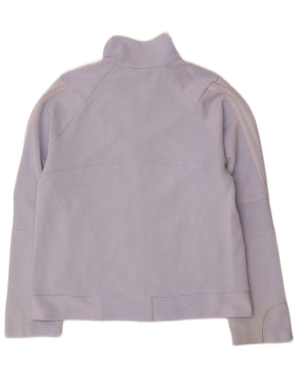 Giacca da ginnastica da donna Adidas UK 12 cotone blu medio