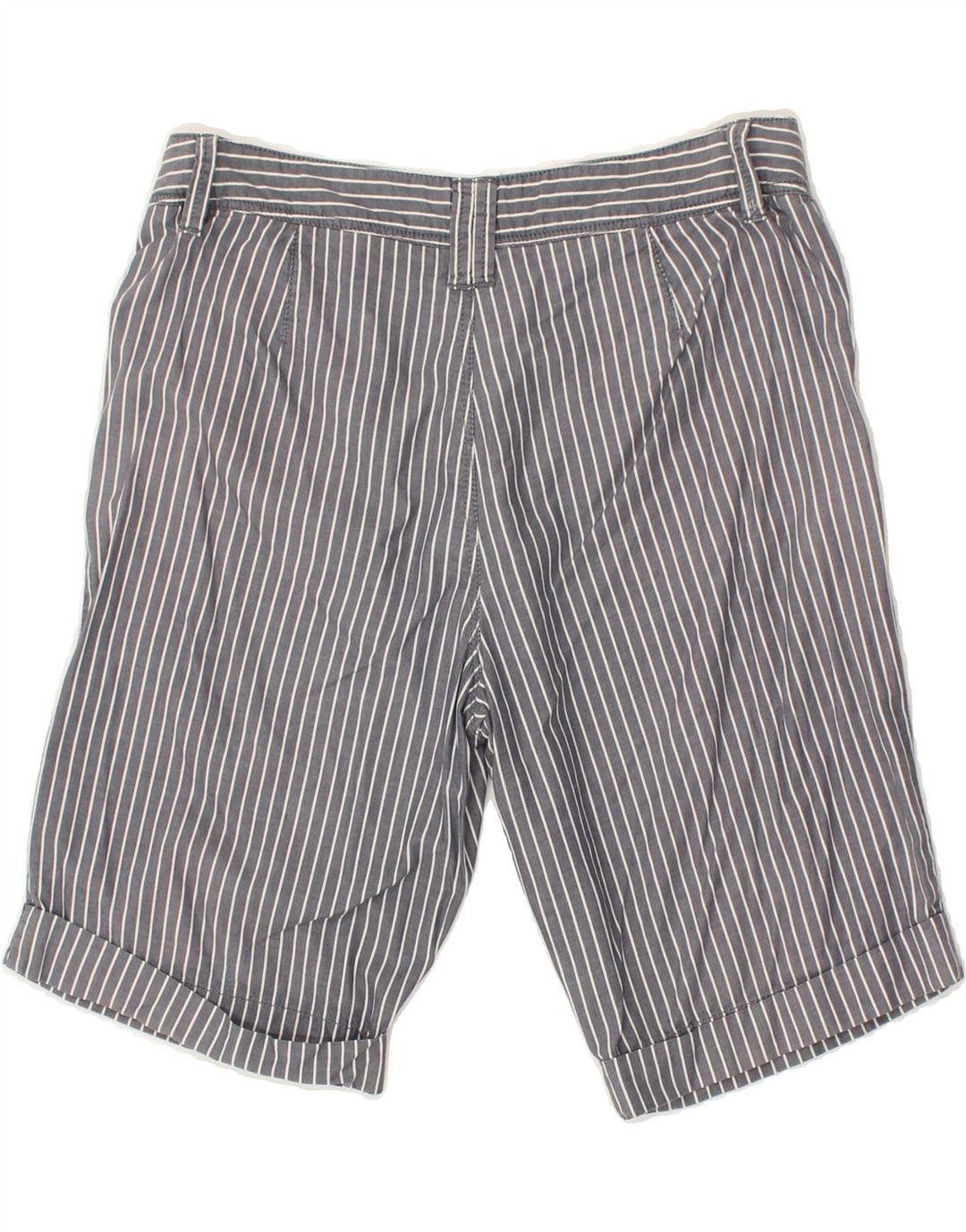 ELLESSE Womens Chino Shorts IT 42 Medium W30 Grey Pinstripe Cotton | Vintage Ellesse | Thrift | Second-Hand Ellesse | Used Clothing | Messina Hembry 