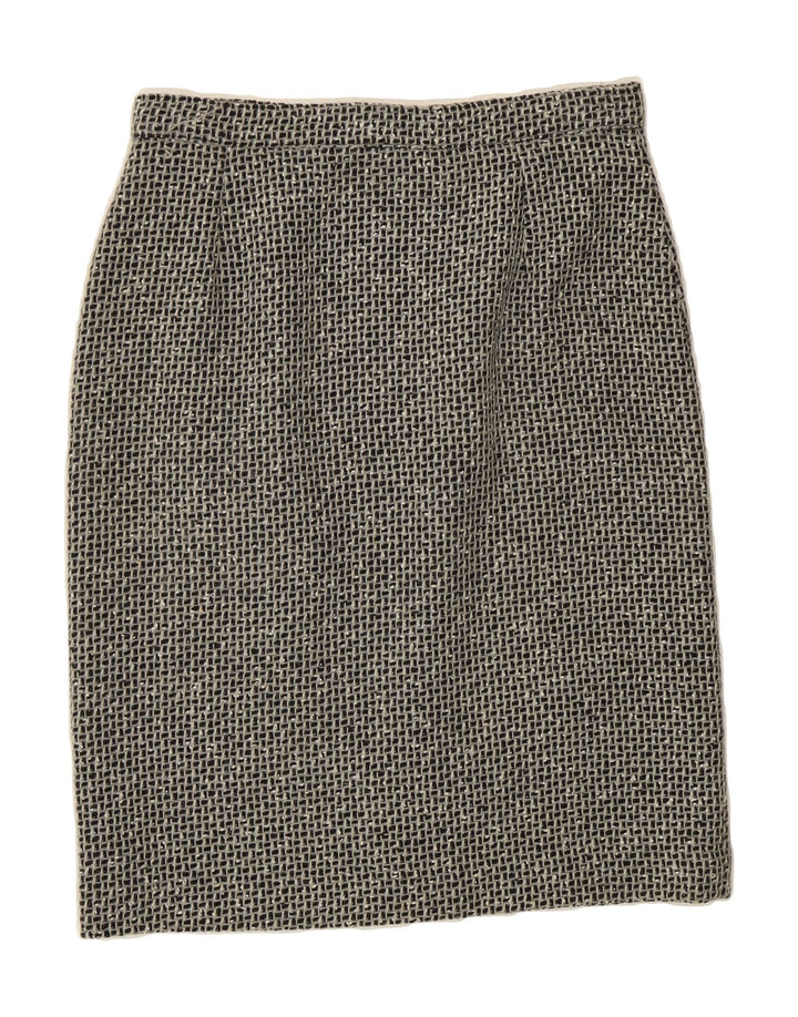 MARIO PUCCI CECCONI Womens Pencil Skirt IT 46 Large W30  Grey Check Vintage Mario Pucci Cecconi and Second-Hand Mario Pucci Cecconi from Messina Hembry 