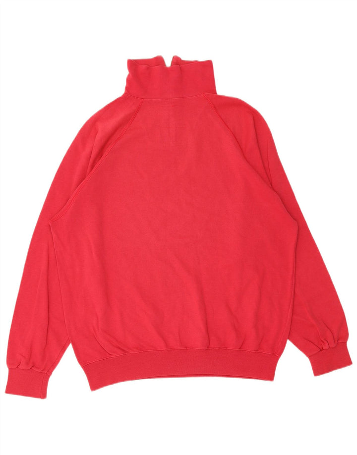 Champion Mens Zip Neck Sweatshirt Jumper Large Red
