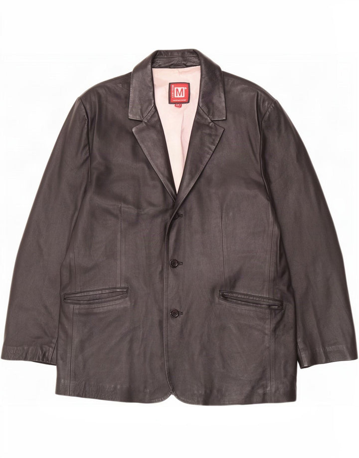 Giacca blazer in pelle da uomo a 2 bottoni MONTANA UK 42 XL Nera