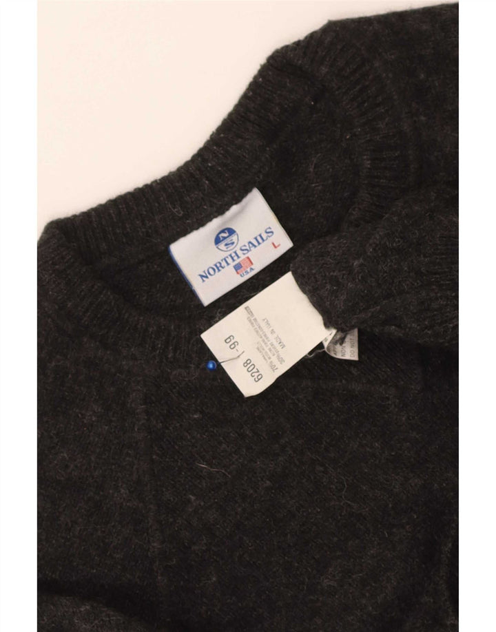 North Sails Pull à col rond pour homme en laine grise