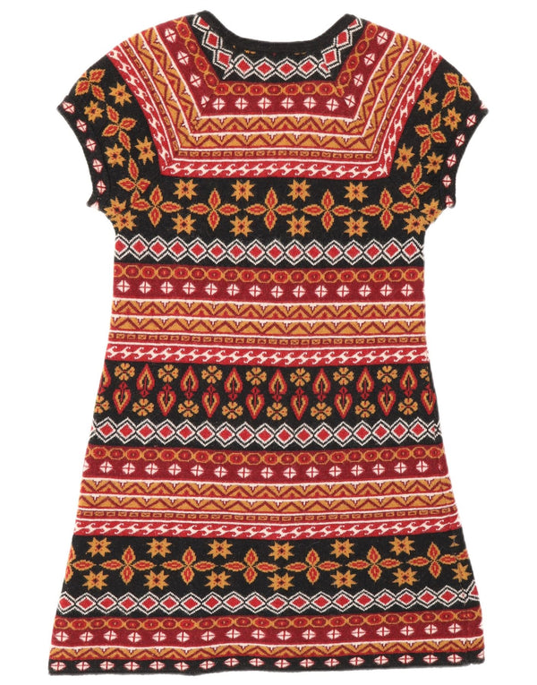 Zara Γυναικείο φόρεμα Jumper UK 12 μεσαίο πολύχρωμο γεωμετρικό μαλλί