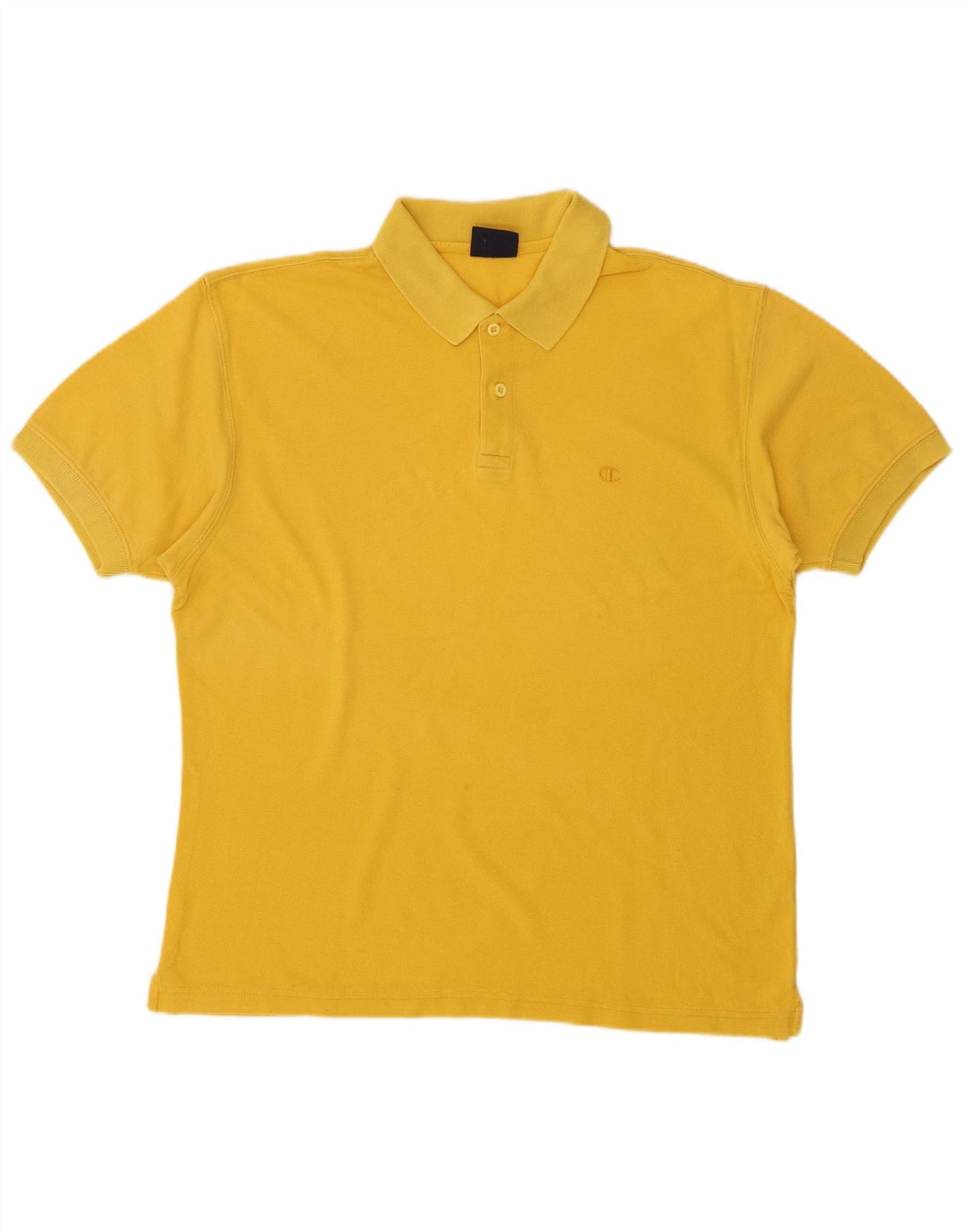 CHAMPION Mens Polo Shirt Small Yellow