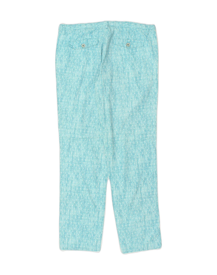 BENETTON Womens Slim Casual Trousers UK 12 Medium W32 L29  Blue Spotted | Vintage Benetton | Thrift | Second-Hand Benetton | Used Clothing | Messina Hembry 