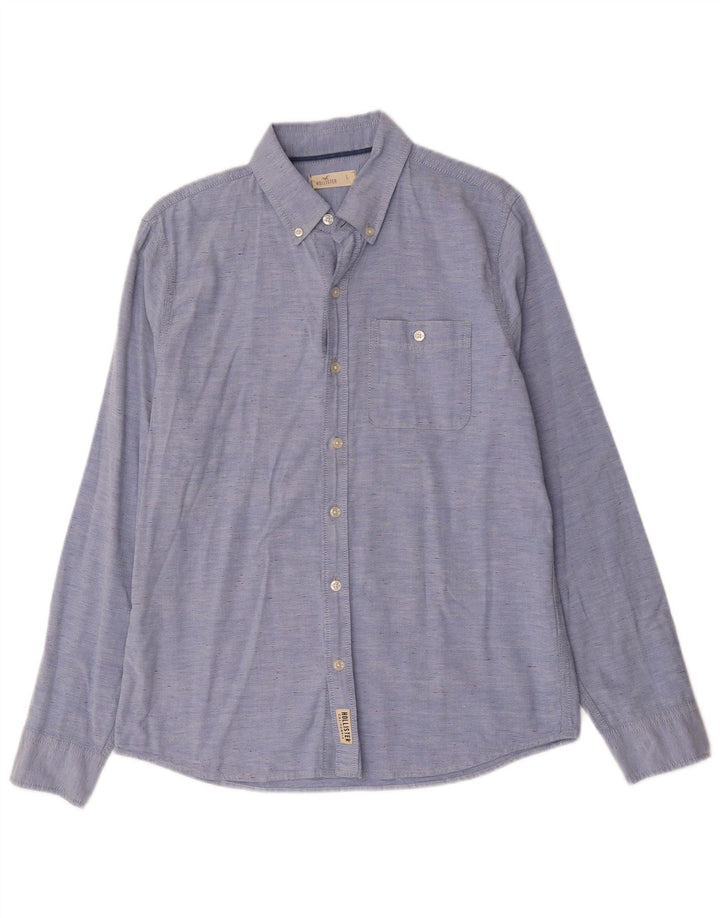 Hollister Mens Shirt Large Blue Flecked Cotton