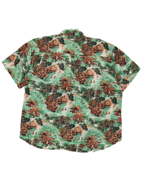 Squid Ink Chemise hawaïenne à manches courtes pour homme XL Rayonne Verte