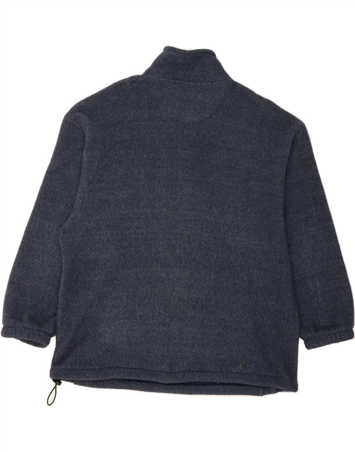 VINTAGE Mens Zip Neck Fleece Jumper Large Navy Blue Polyester Vintage Vintage and Second-Hand Vintage from Messina Hembry 