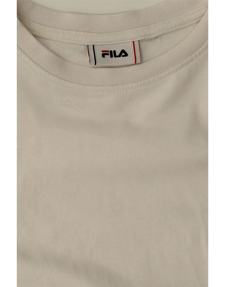 FILA  T-Shirt Top UK 10 Small White Cotton Vintage Fila and Second-Hand Fila from Messina Hembry 