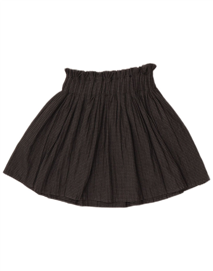Zara Womens High Waist Skort UK 4 XS  Grey Houndstooth Polyester