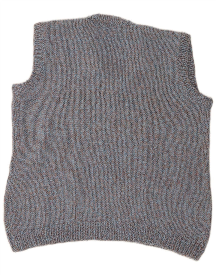 Vintage Mens Vest Tank Top Large Blue Flecked