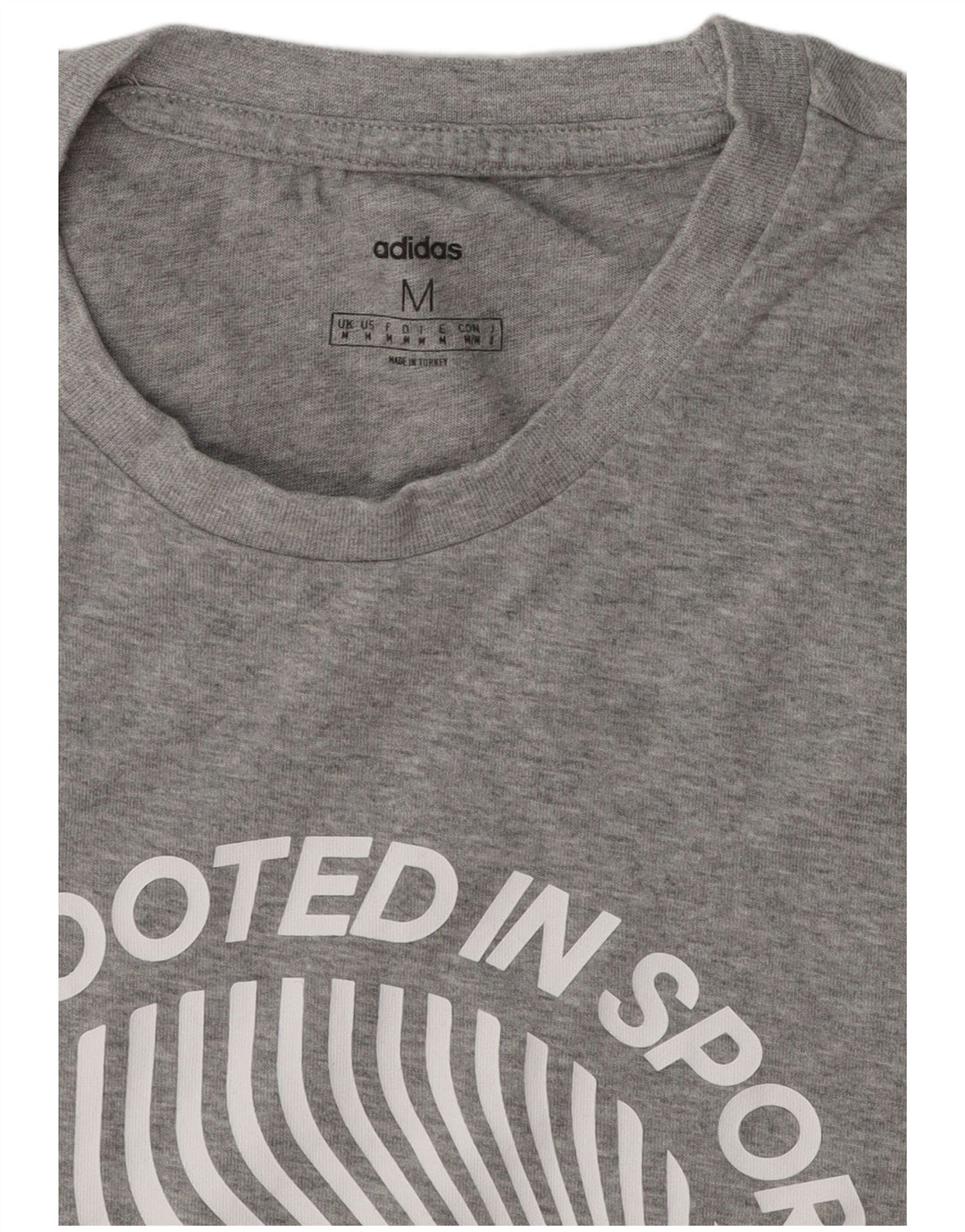 Adidas Mens Graphic T-Shirt Top Medium Grey Flecked