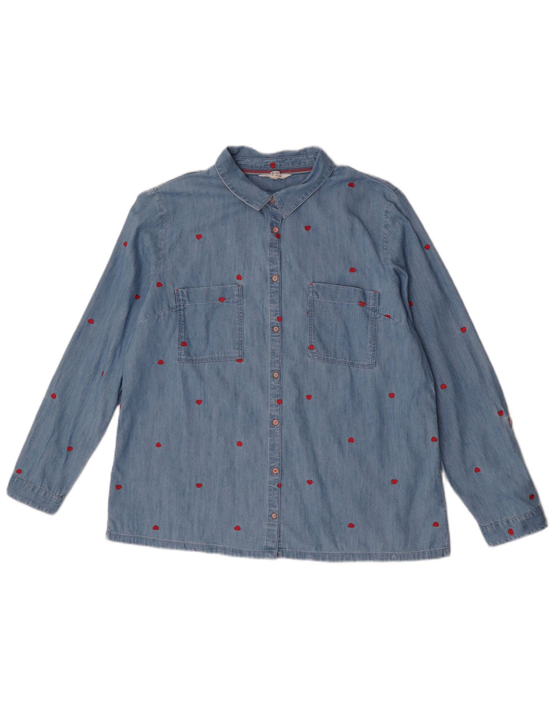 Camicia da donna con motivo astratto White Stuff UK 16 grande cotone blu