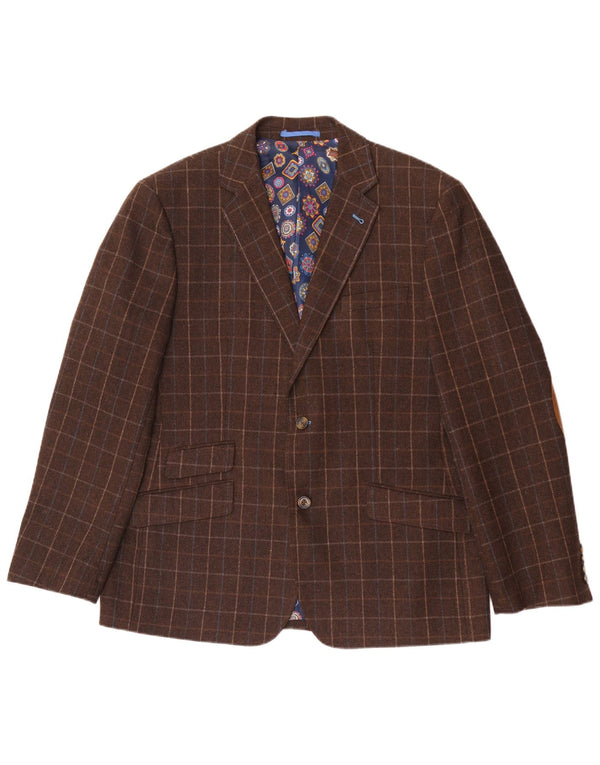 Harvey & Jones Herre Regular Fit Blazer Jacket UK 46 3XL brun ternet
