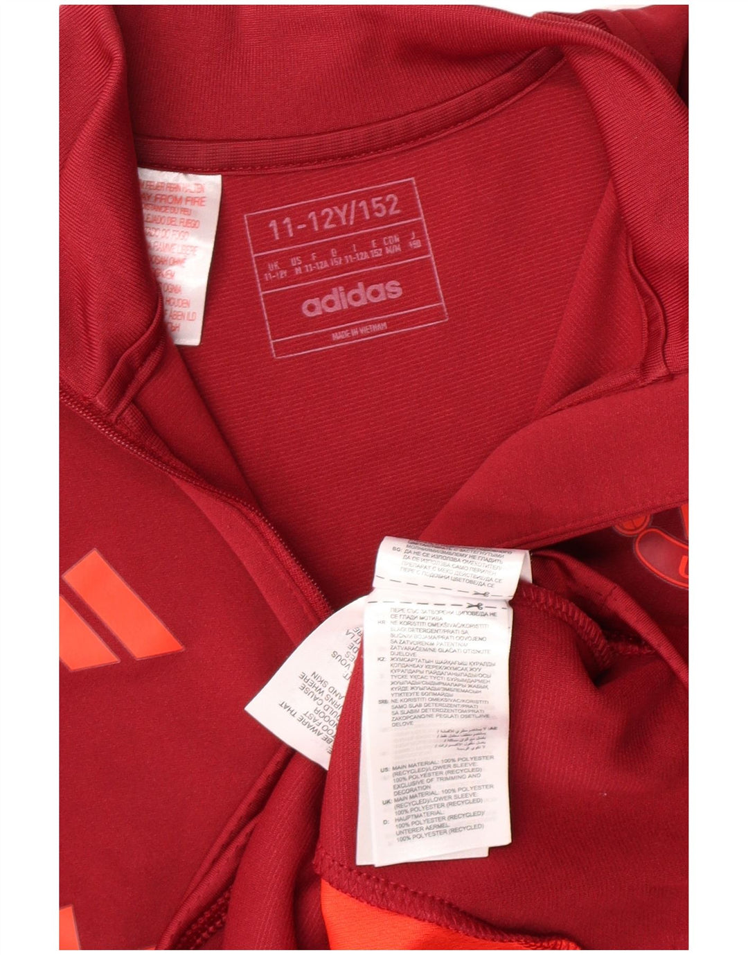 ADIDAS Boys Graphic Pullover Tracksuit Top 11-12 Years Burgundy
