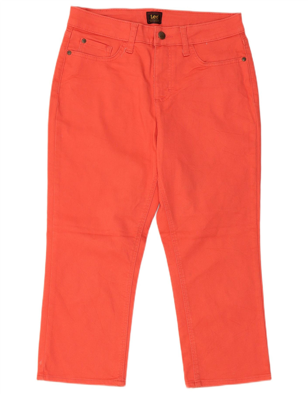 LEE Womens Capri Jeans US 10 Large W30 L22 Red Cotton