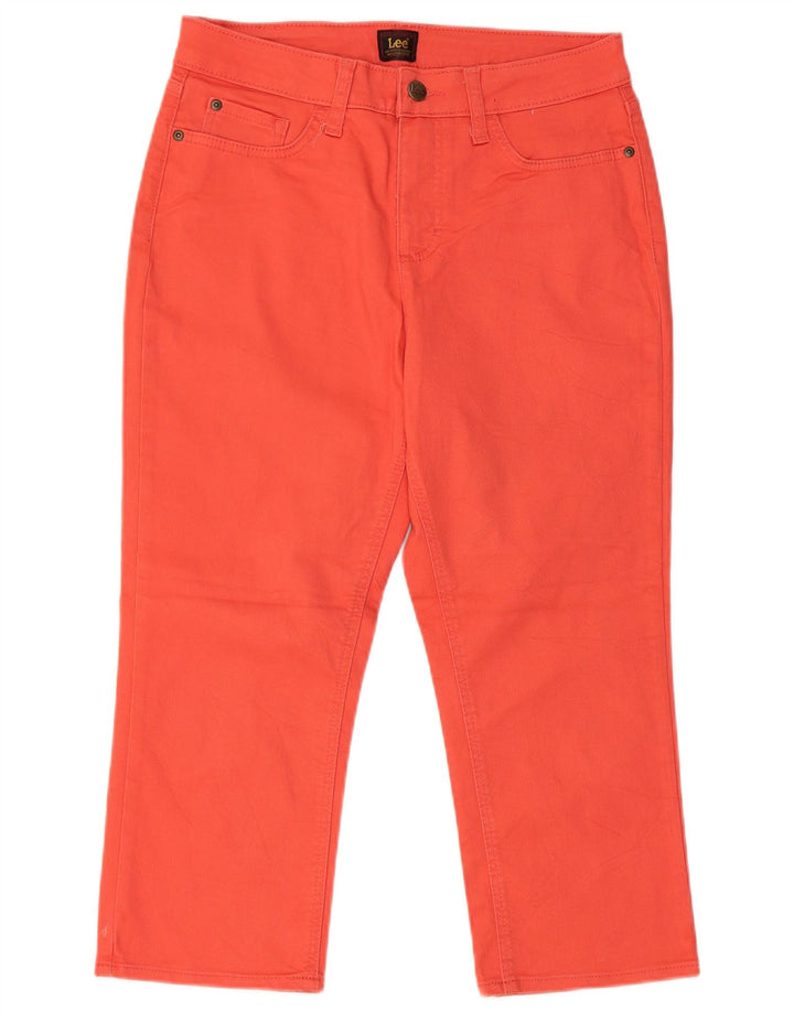 LEE Womens Capri Jeans US 10 Large W30 L22 Red Cotton