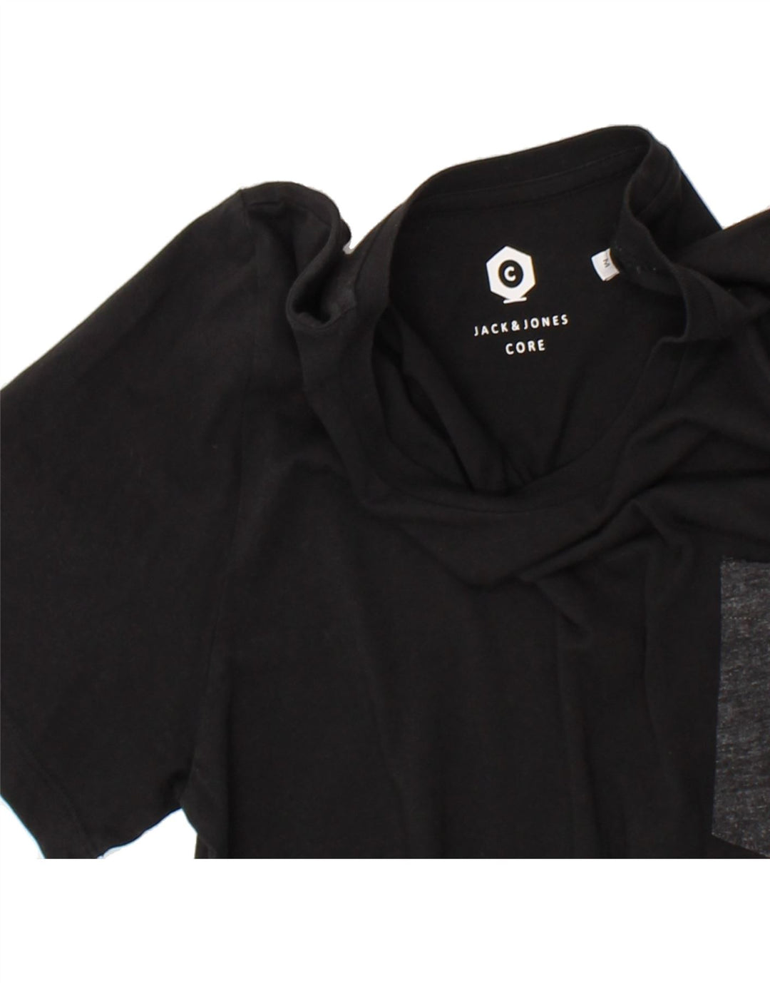 JACK & JONES Mens T-Shirt Top Medium Black Colourblock Cotton Vintage Jack & Jones and Second-Hand Jack & Jones from Messina Hembry 