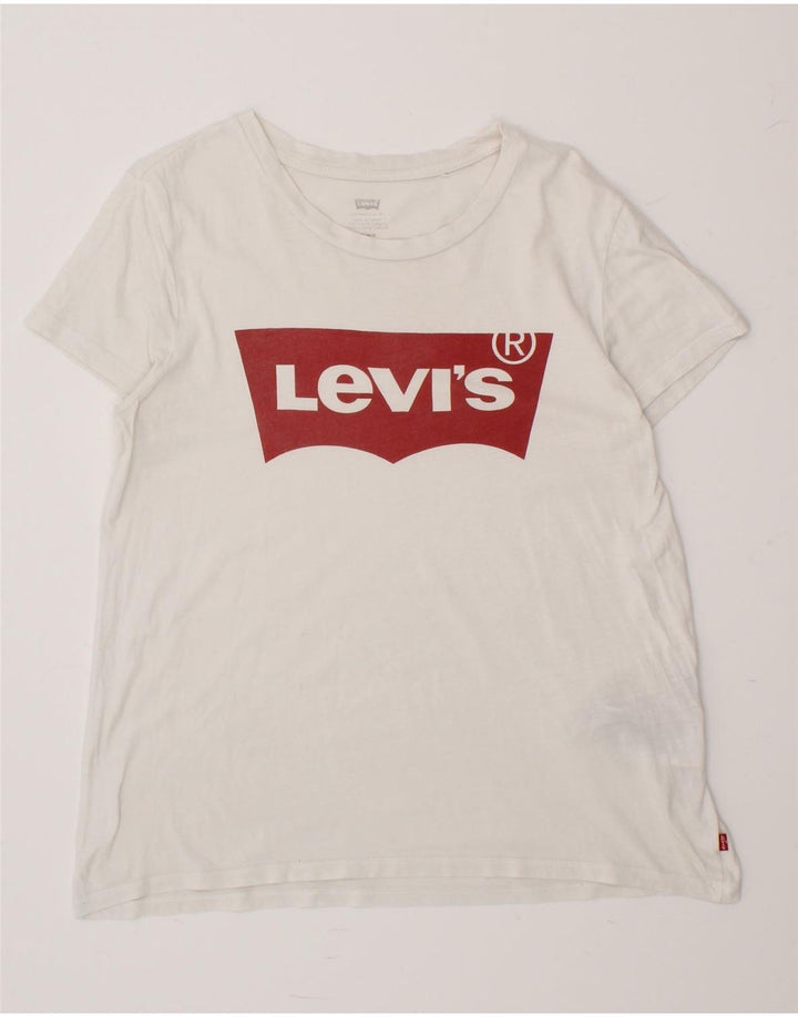 LEVI'S Mens Graphic T-Shirt Top Medium White Cotton Vintage Levi's and Second-Hand Levi's from Messina Hembry 