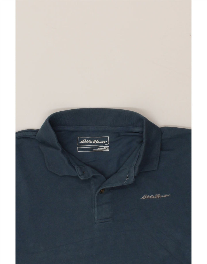 EDDIE BAUER Mens Polo Shirt Medium Navy Blue Cotton Vintage Eddie Bauer and Second-Hand Eddie Bauer from Messina Hembry 