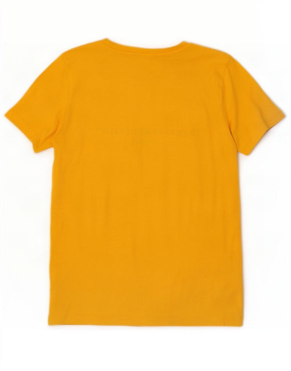 T-shirt grafica da donna Tommy Hilfiger Top UK 6 XS cotone giallo