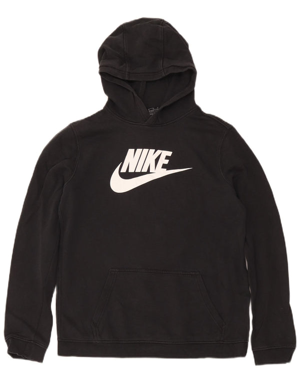 Nike Boys Graphic Hoodie Jumper 13-14 Years XL Μαύρο βαμβακερό